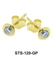 Round CZ 3 mm. Stud Earrings STS-129